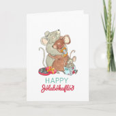 Jolabokaflod Christmas Mice Holiday Karte (Vorderseite)