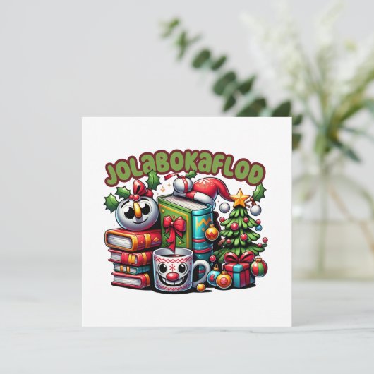 Jolabokaflod Feiertagskarte (Stehend Vorderseite)