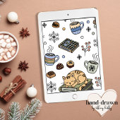 Jolabokaflod Holiday Book Exchange Hand Drawn Einladung