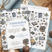 Jolabokaflod Holiday Book Exchange Hand Drawn Einladung