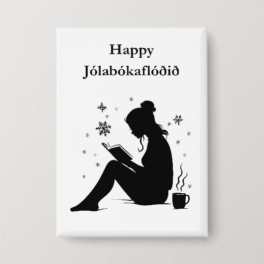 Jolabokaflod - Island Book Flood Button (Vorderseite)