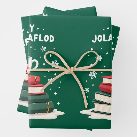 Jolabokaflod - Island Book Flood Geschenkpapier Set (Beispiel)