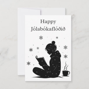 Jólabókaflóð – Isländische Bücherflut, Maßgeschmie Dankeskarte