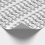 Jólabókaflóð White Black Script Book Floor Geschenkpapier (Ecke)