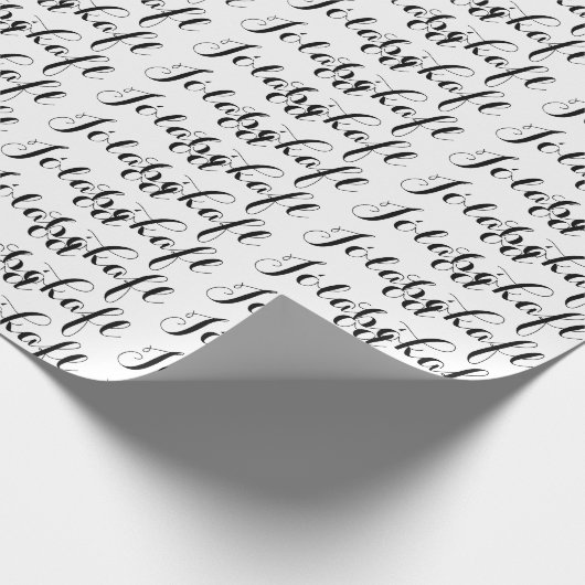 Jólabókaflóð White Black Script Book Floor Geschenkpapier (Ecke)