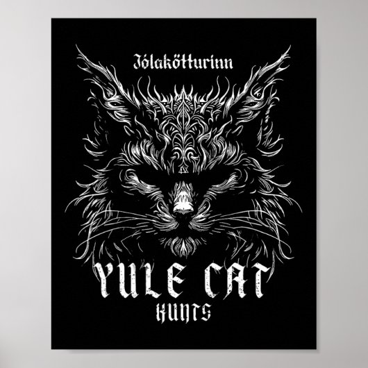 Jólakötturinn Weihnachtsfeiertag Weihnachten Cat H Poster (Vorne)