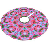 JolChristmas Pink Green Red Merry Star Muster Polyester Weihnachtsbaumdecke (Schrägansicht)