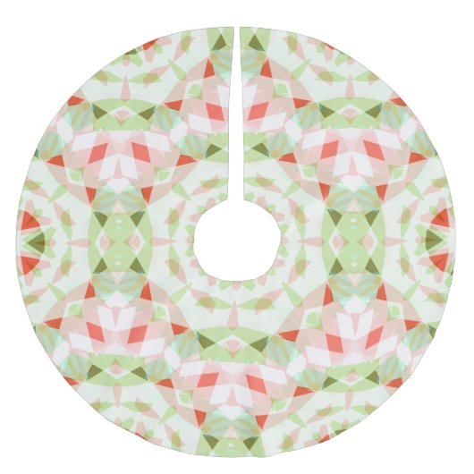 JolChristmas Red Green Pink Merry Star Muster Polyester Weihnachtsbaumdecke (Vorderseite)