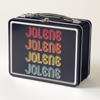 JOLENE Geschenkname Personalisiert Retro Vintage 8 Metall Brotdose
