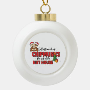 Jolest Bunch von Chipmunks Diese Seite Weihnachten Keramik Kugel-Ornament