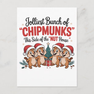 Jolest Bunch von Chipmunks Funny Rodents Xmas Feiertagspostkarte