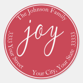 Joliday Round-Return-Adressetikett Runder Aufkleber
