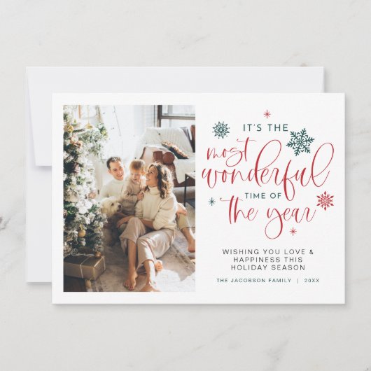 JOLIE Boho Die schönste Zeit Weihnachtskarte Einladung (Vorderseite)