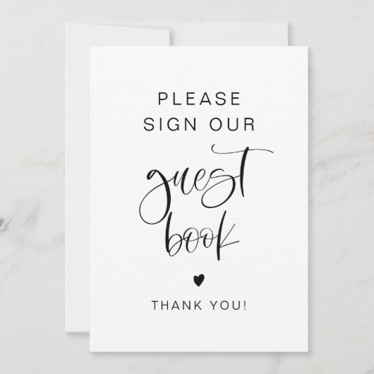 JOLIE Boho Minimalistisch Sign Our Guest Book Sign Einladung (Vorderseite)