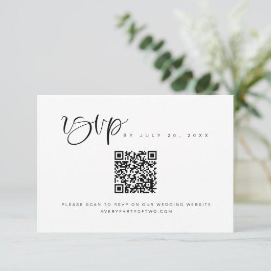 JOLIE Boho Moderne Minimalistische QR-Code Wedding Einladung (Stehend Vorderseite)