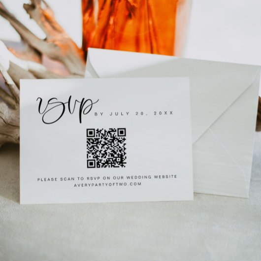 JOLIE Boho Moderne Minimalistische QR-Code Wedding Einladung