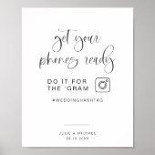 JOLIE Fun Modern Minimal Der Gram Wedding Hashtag Poster (Vorne)
