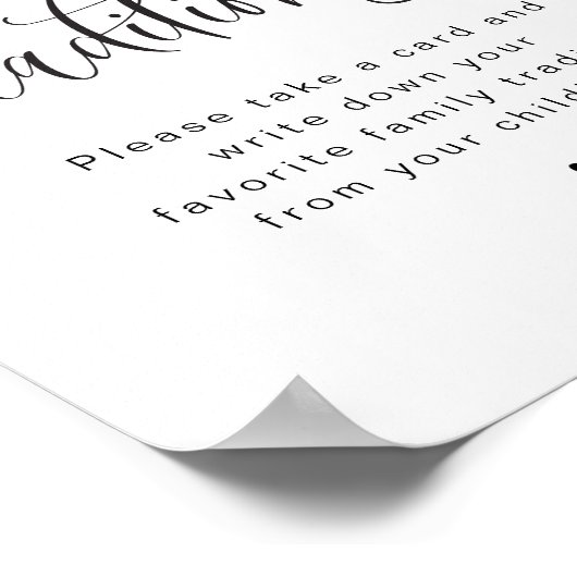 JOLIE Minimal Family Traditionen Baby Shower Game Poster (Ecke)