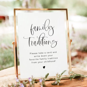 JOLIE Minimal Family Traditionen Baby Shower Game Poster