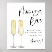 JOLIE Minimalistisch Bohemisch Bridal Mimosa Bar S Poster (Vorne)