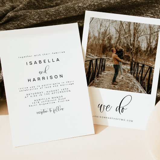 JOLIE Minimalistisch Boho Simple Foto Wedding Einladung