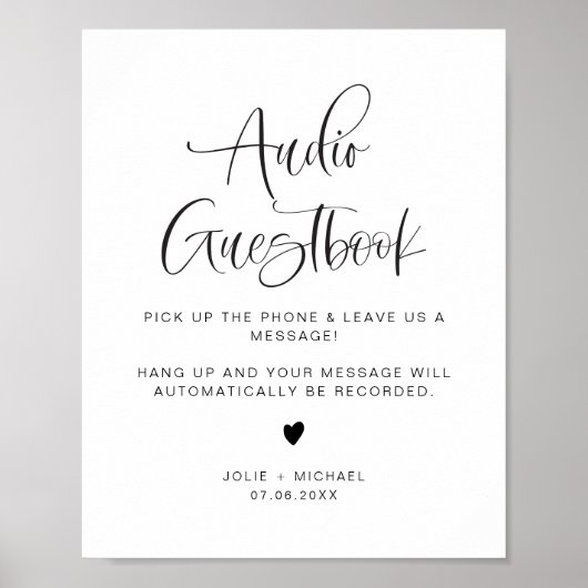 JOLIE Minimalistisch Boho Wedding Audio Guestbook Poster (Vorne)