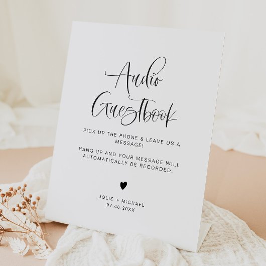 JOLIE Minimalistisch Boho Wedding Audio Guestbook  Sockelschild