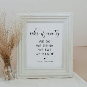 JOLIE Minimalistisch Boho Wedding Order of Events Poster