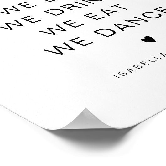 JOLIE Minimalistisch Boho Wedding Order of Events Poster (Ecke)