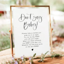 JOLIE Minimalistisch Don't Say Baby Shower Game Si