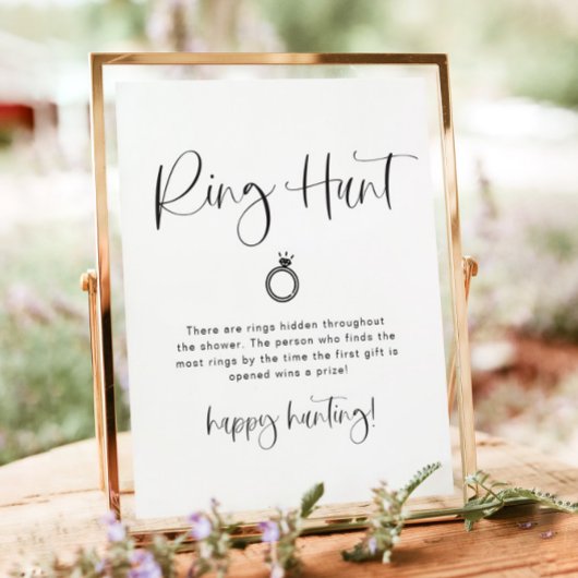 JOLIE Minimalistisch Ring Hunt Brautparty Game Poster
