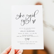 JOLIE Minimalistisch She Said Yes Heart Brautparty