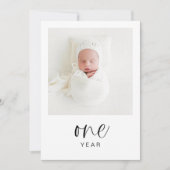 JOLIE Modern 1. Geburtstag Meilenstein Foto Banner Einladung (Vorderseite)