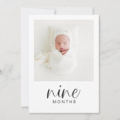 JOLIE Modern 1. Geburtstag Meilenstein Foto Banner Einladung (Vorderseite)