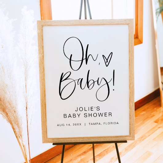 JOLIE Modern Boho Oh Baby Dusche Willkommen Poster