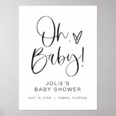JOLIE Modern Boho Oh Baby Dusche Willkommen Poster (Vorne)