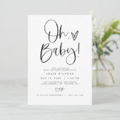 JOLIE Modern Minimal Heart Boho Baby Shower Einladung (Stehend Vorderseite)