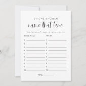 JOLIE Modern Name that Tunes Brautparty Game Einladung (Vorderseite)