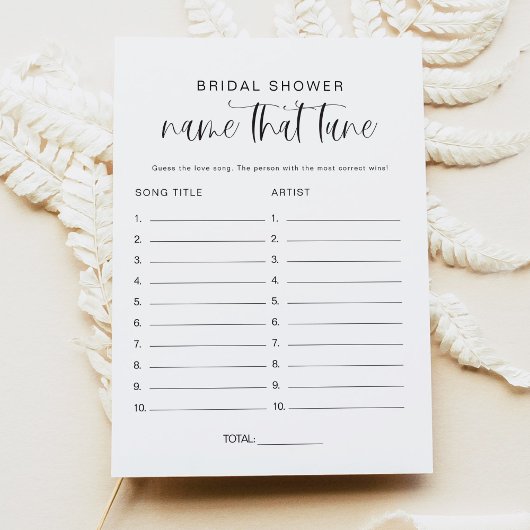 JOLIE Modern Name that Tunes Brautparty Game Einladung