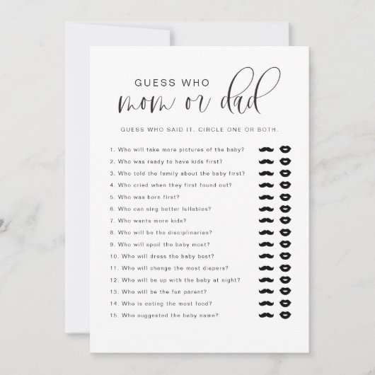 JOLIE Moderne Ratgeber Wer Mama oder Vater Baby Du Einladung (Vorderseite)