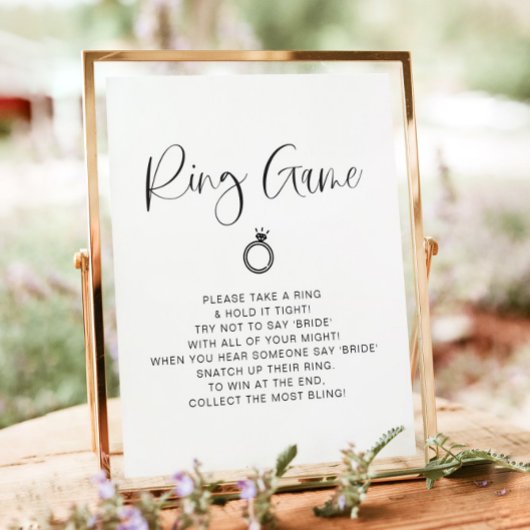 JOLIE Modernes Minimalistisch Ring Brautparty Game Poster