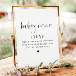 JOLIE Modernes Minimalistisches Baby Name Ideas Ga Poster