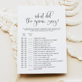 JOLIE Was hat der Groom gesagt Brautparty Game? Einladung