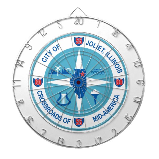 Joliet-Flagge (Illinois) Dartscheibe (vorne)