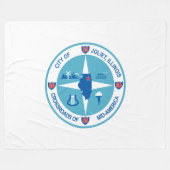 Joliet-Flagge (Illinois) Fleecedecke (Vorderseite (Horizontal))