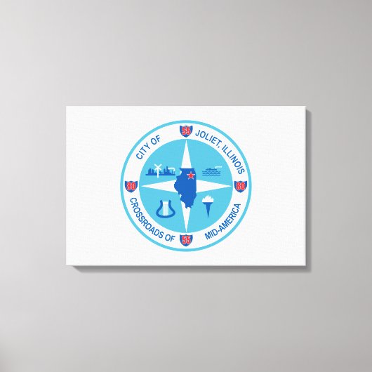 Joliet-Flagge (Illinois) Leinwanddruck (Vorderseite)