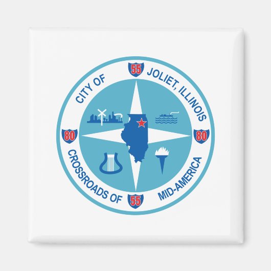 Joliet-Flagge (Illinois) Magnet (Vorne)