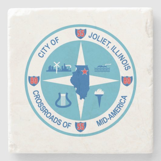 Joliet-Flagge (Illinois) Steinuntersetzer (Vorderseite)