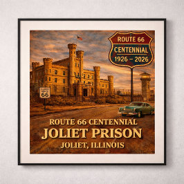 Joliet-Gefängnis Chicago Route 66 Poster