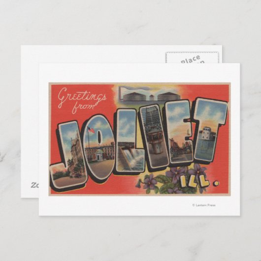 Joliet, Illinois - Großbuchstaben - Szenen 2 Postkarte (Vorne/Hinten)